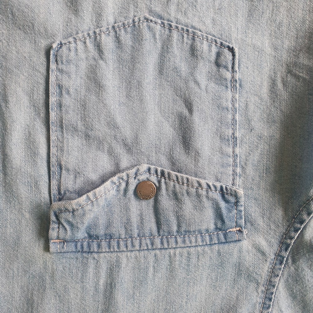 Size S 34½-36¼" Collar 41.5cm Denim Slim Fit Shirt - Picture 3 of 11